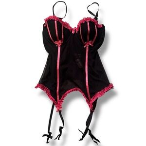 NWT Victoria’s Secret Y2K Sexy Little Things Bustier Corset Black Pink Lingerie
